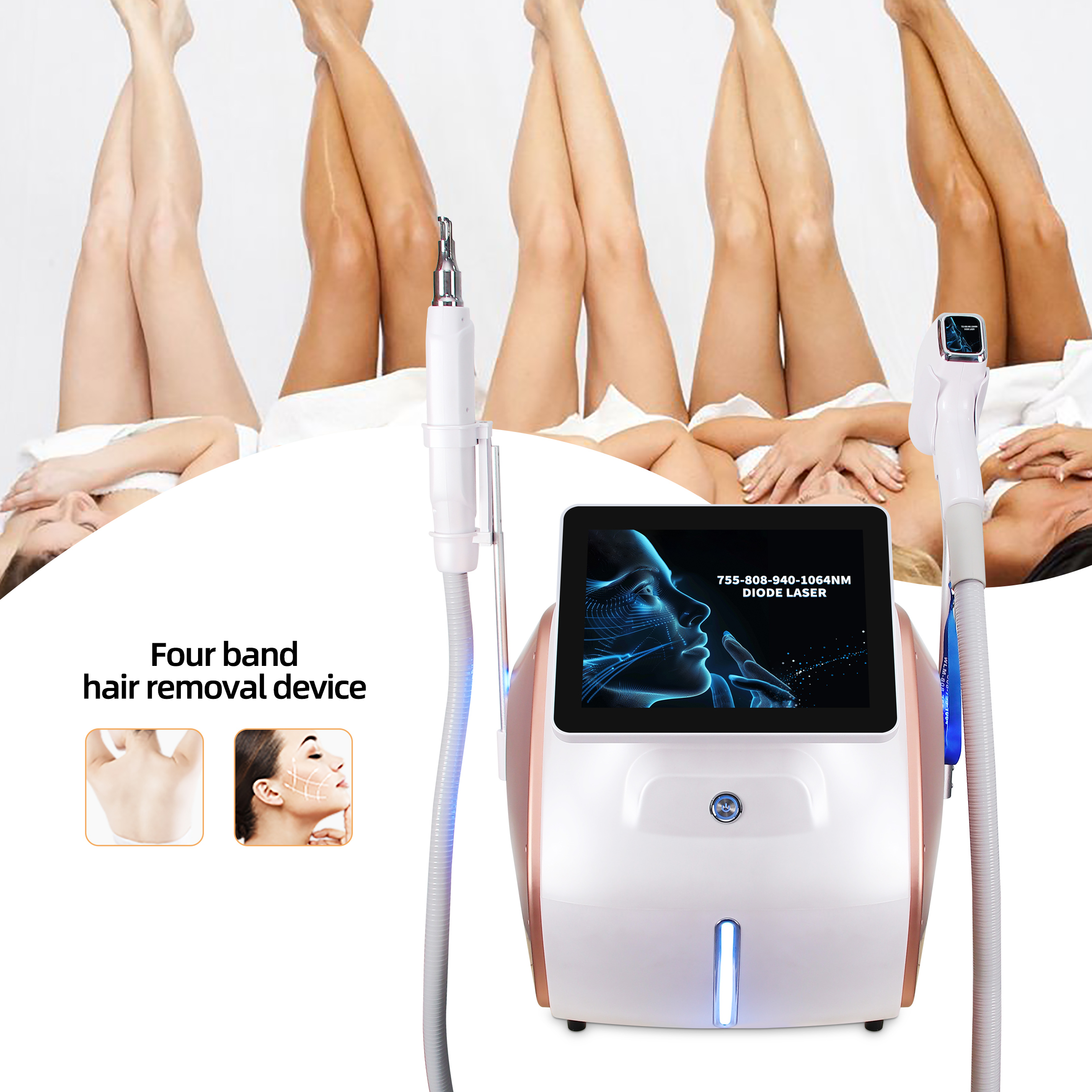 Four Wavelength Diode Laser Hair Removal Machine 755/808/940/1064nm Professional Device