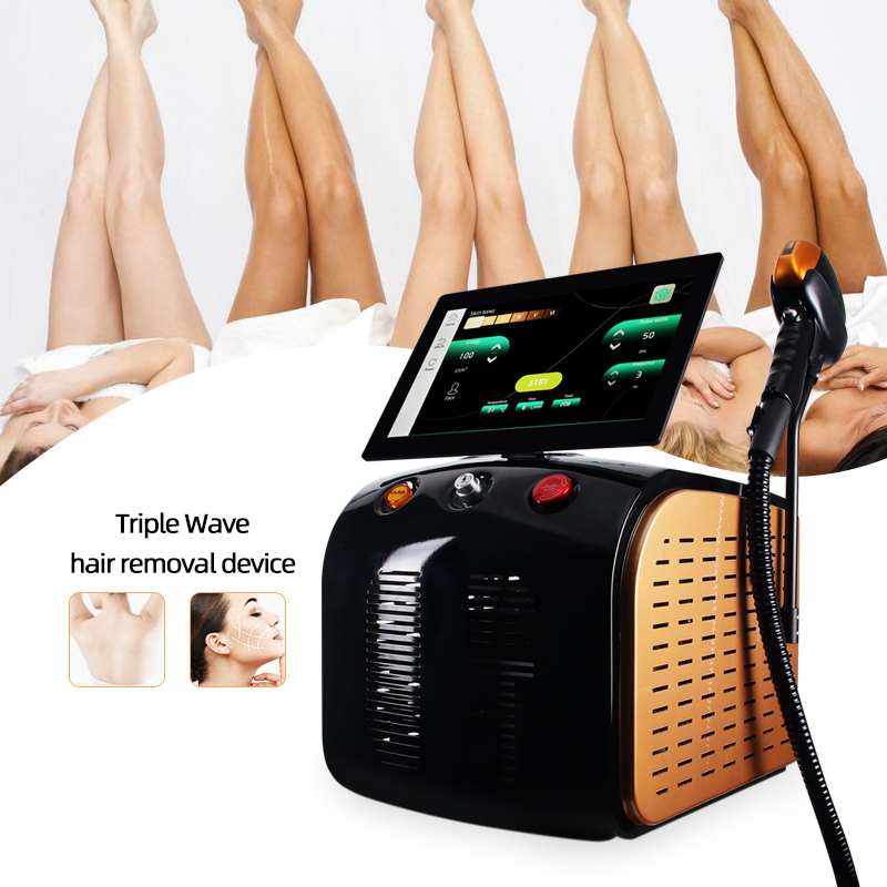 Triple Wave Laser Hair Removal Device 755nm 808nm 1064nm Professional Beauty Machine