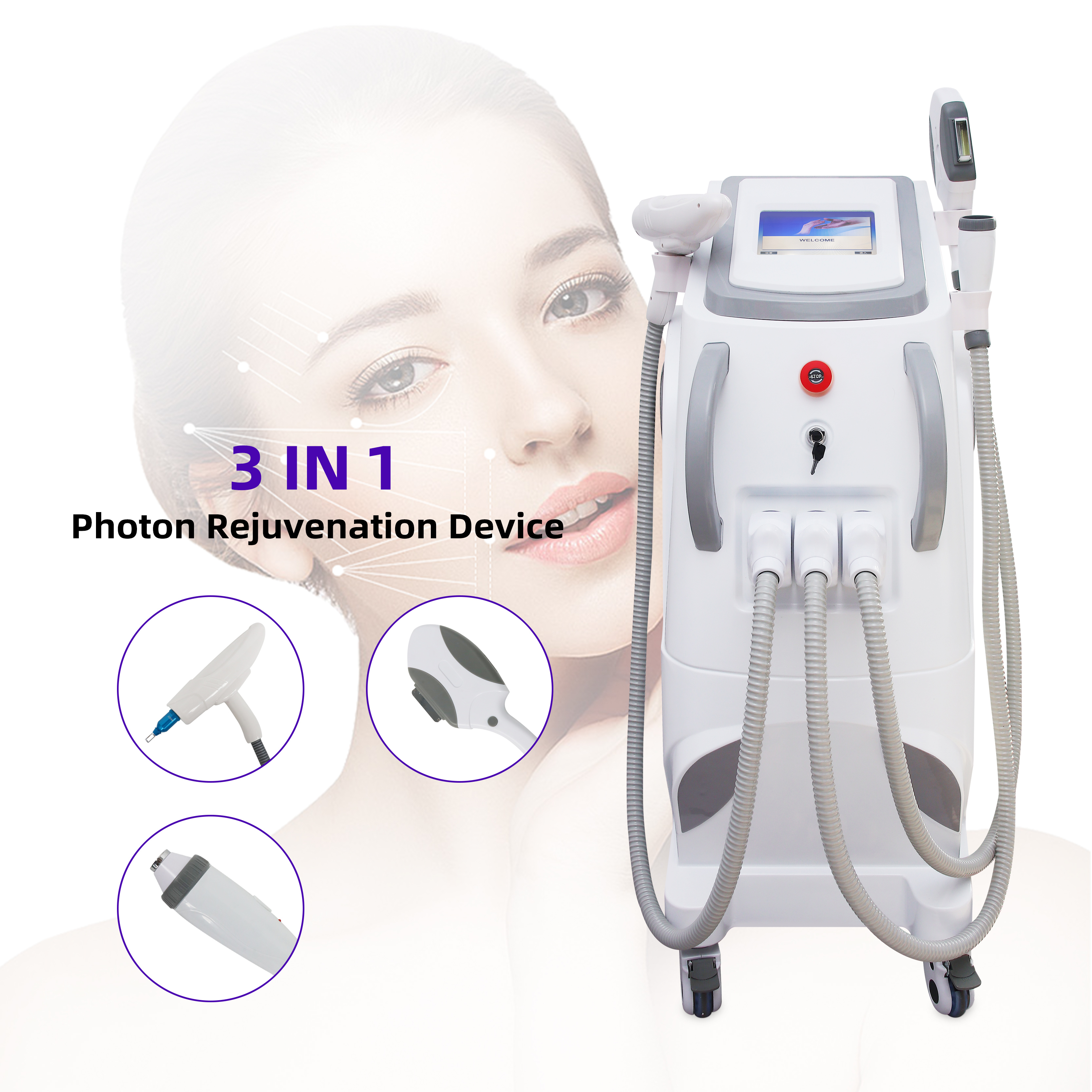 3 in 1 Photon Skin Rejuvenation IPL Laser Beauty Machine Multifunction Device