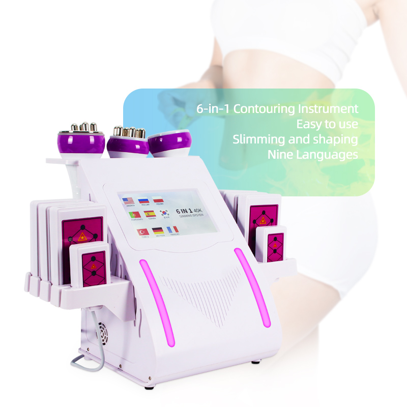 6-in-1 Body Contouring Machine RF Cavitation Slimming Device with Pads