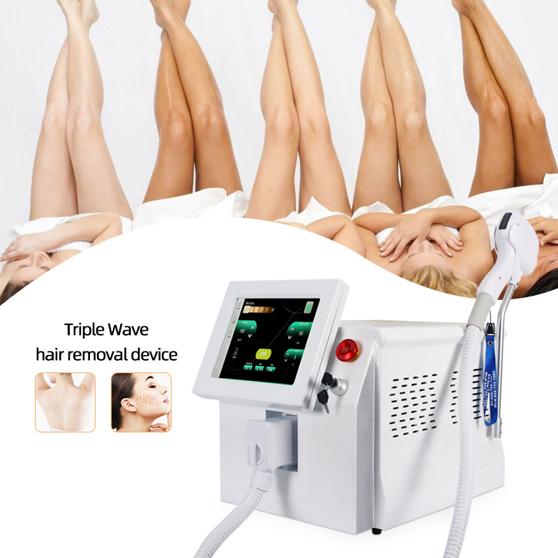 Triple Wave Diode Laser Hair Removal Machine 755nm 808nm 1064nm Professional Beauty Equipment