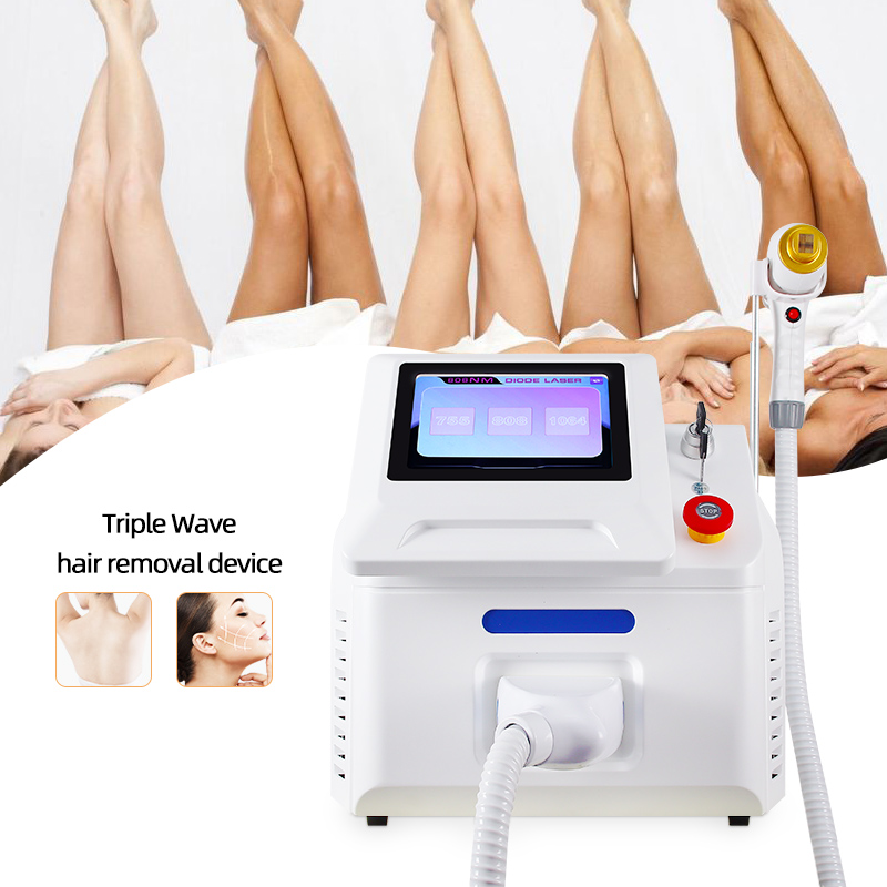 Triple Wavelength Diode Laser Hair Removal Machine 755/808/1064nm Portable Beauty Device
