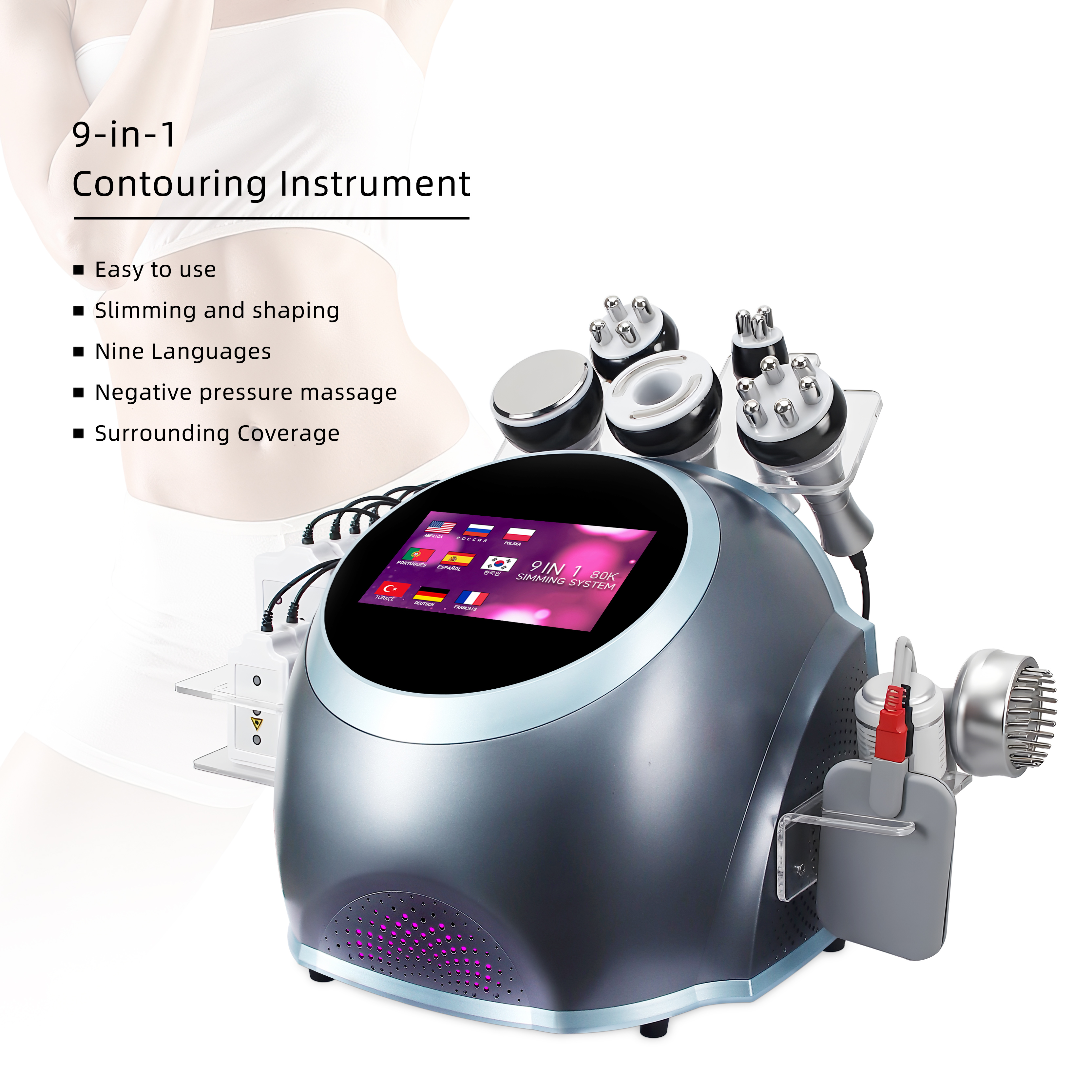 9-in-1 Body Contouring Machine RF Cavitation Vacuum Slimming Device