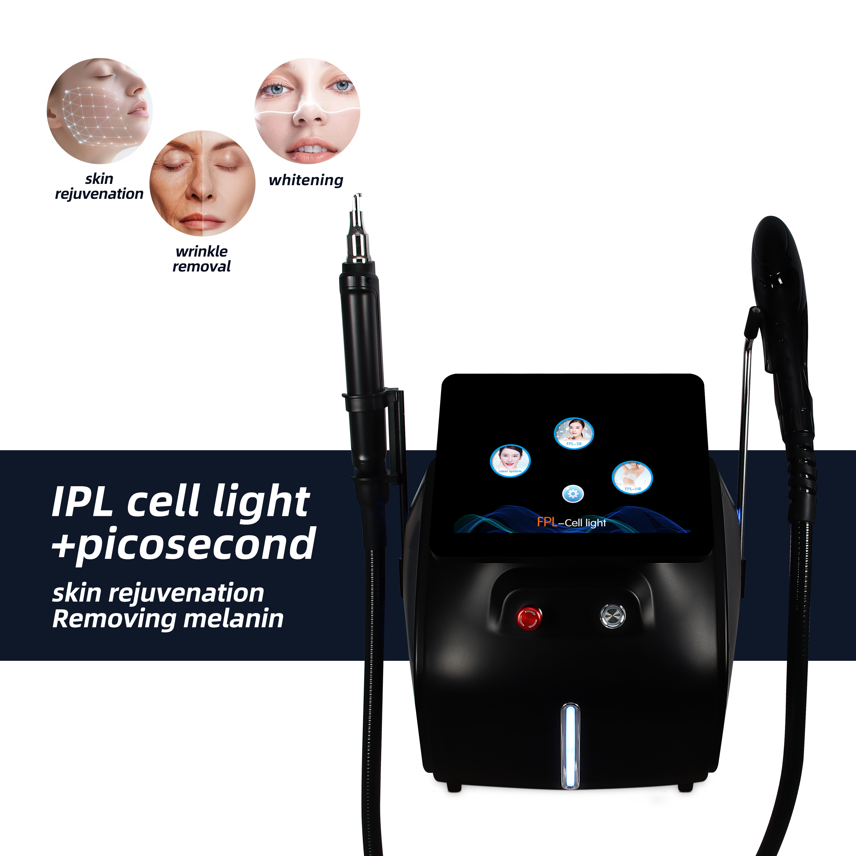 IPL Cell Light and Picosecond Laser Machine Skin Rejuvenation Whitening Device