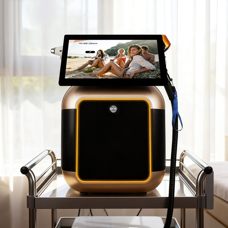 Triple Wavelength Diode Laser Hair Removal Machine with Display Professional Salon Equipment