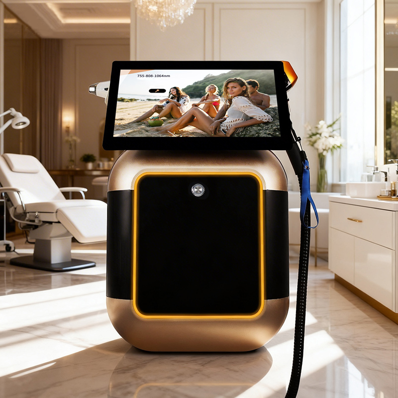 Triple Wavelength Diode Laser Hair Removal Machine with Display Professional Salon Equipment