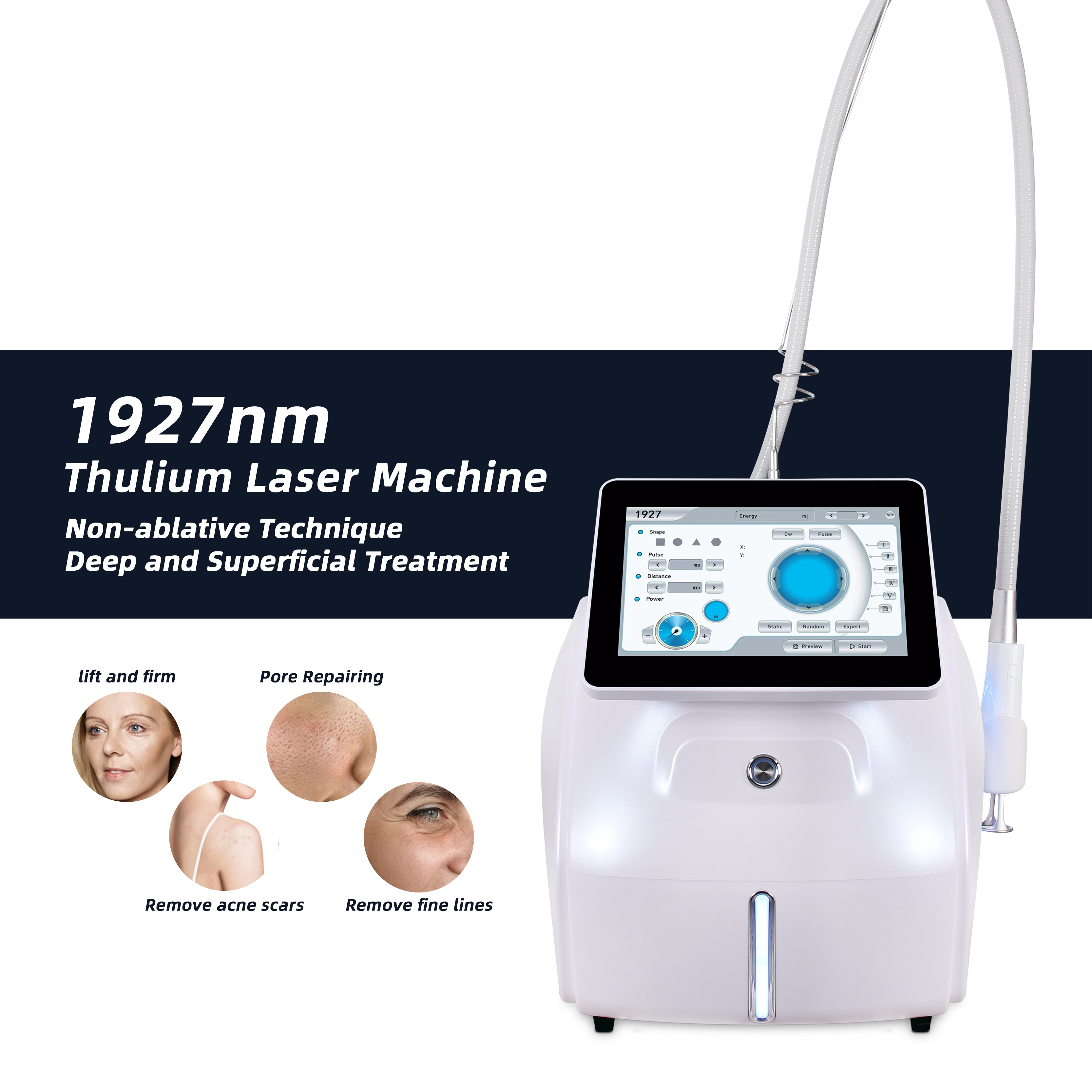 1927nm Thulium Laser Machine Skin Resurfacing Pigmentation Removal Beauty Equipment