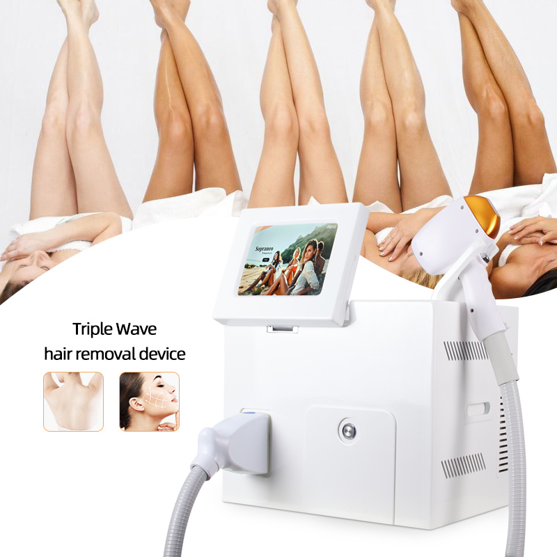 Professional Triple Wave Laser Hair Removal Machine 755nm 808nm 1064nm Beauty Equipment