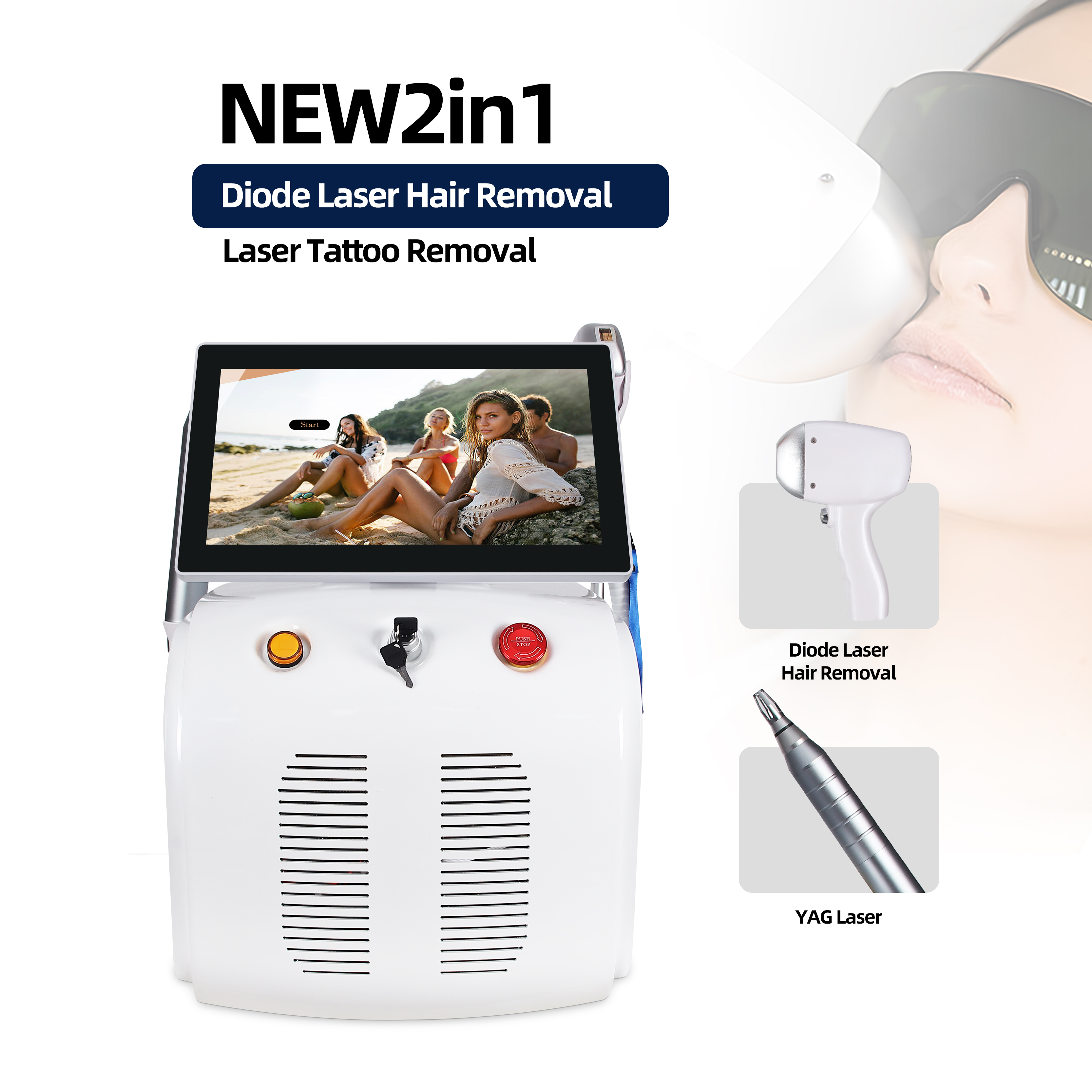 Picosecond Laser Hair Removal Machine Dual Function Skin Rejuvenation Beauty Equipment