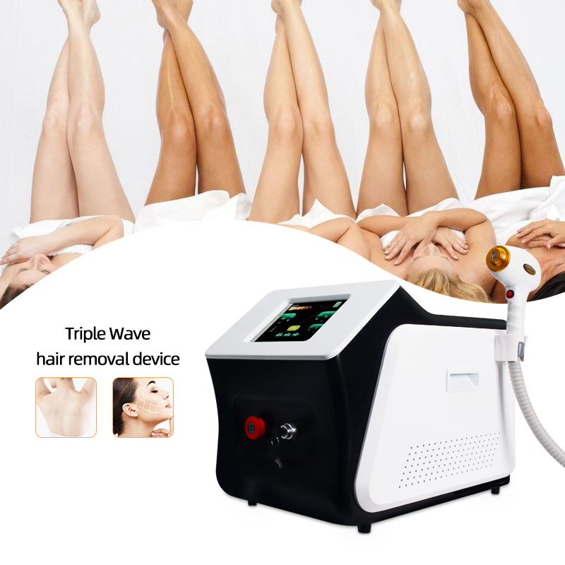 Triple Wave Diode Laser Hair Removal Machine 755nm 808nm 1064nm Professional Salon Equipment