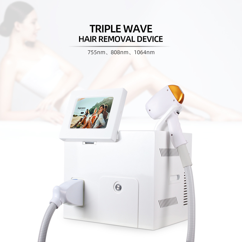 Professional Triple Wave Laser Hair Removal Machine 755nm 808nm 1064nm Beauty Equipment