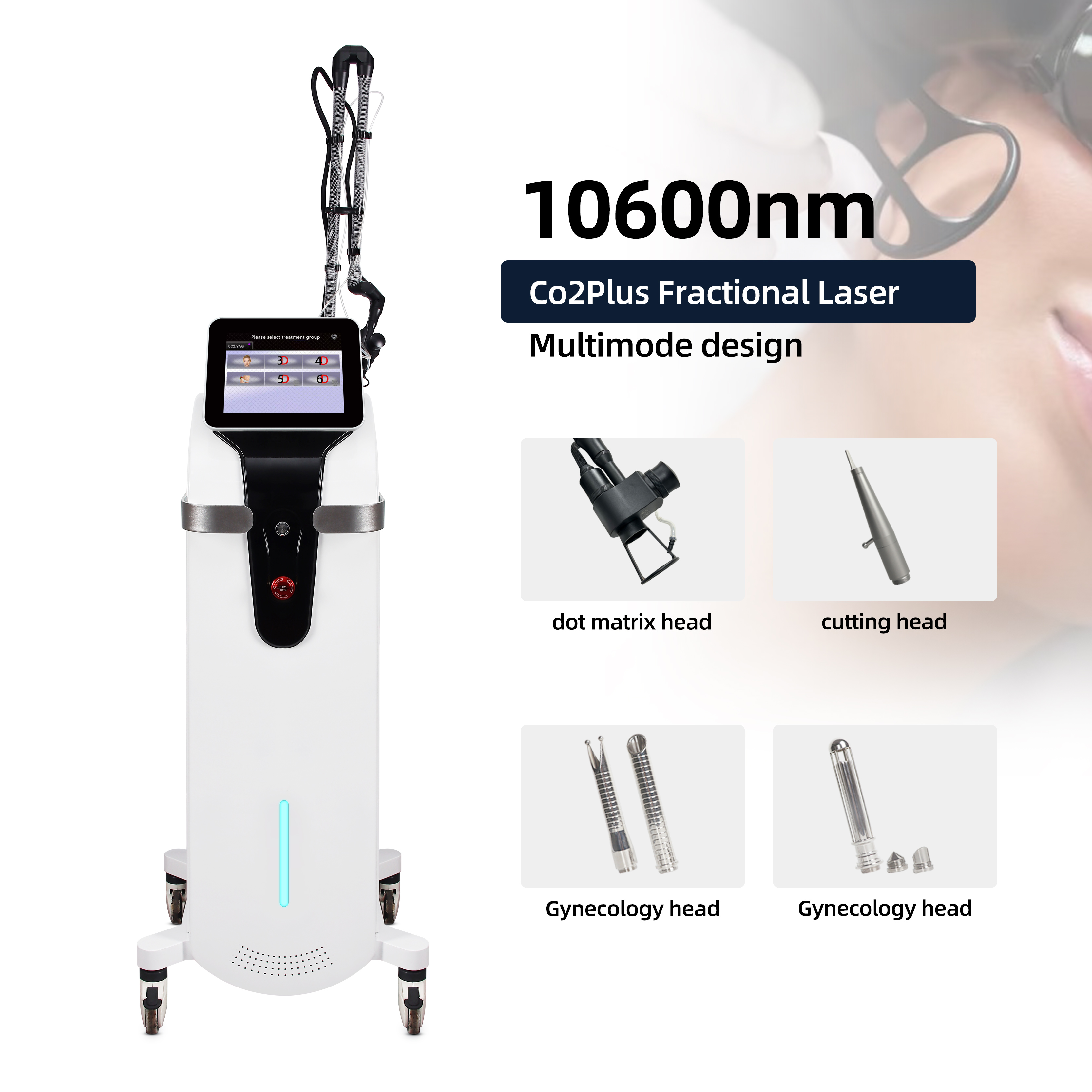 10600nm CO2 Fractional Laser Machine Multimode Skin Resurfacing Gynecology Equipment