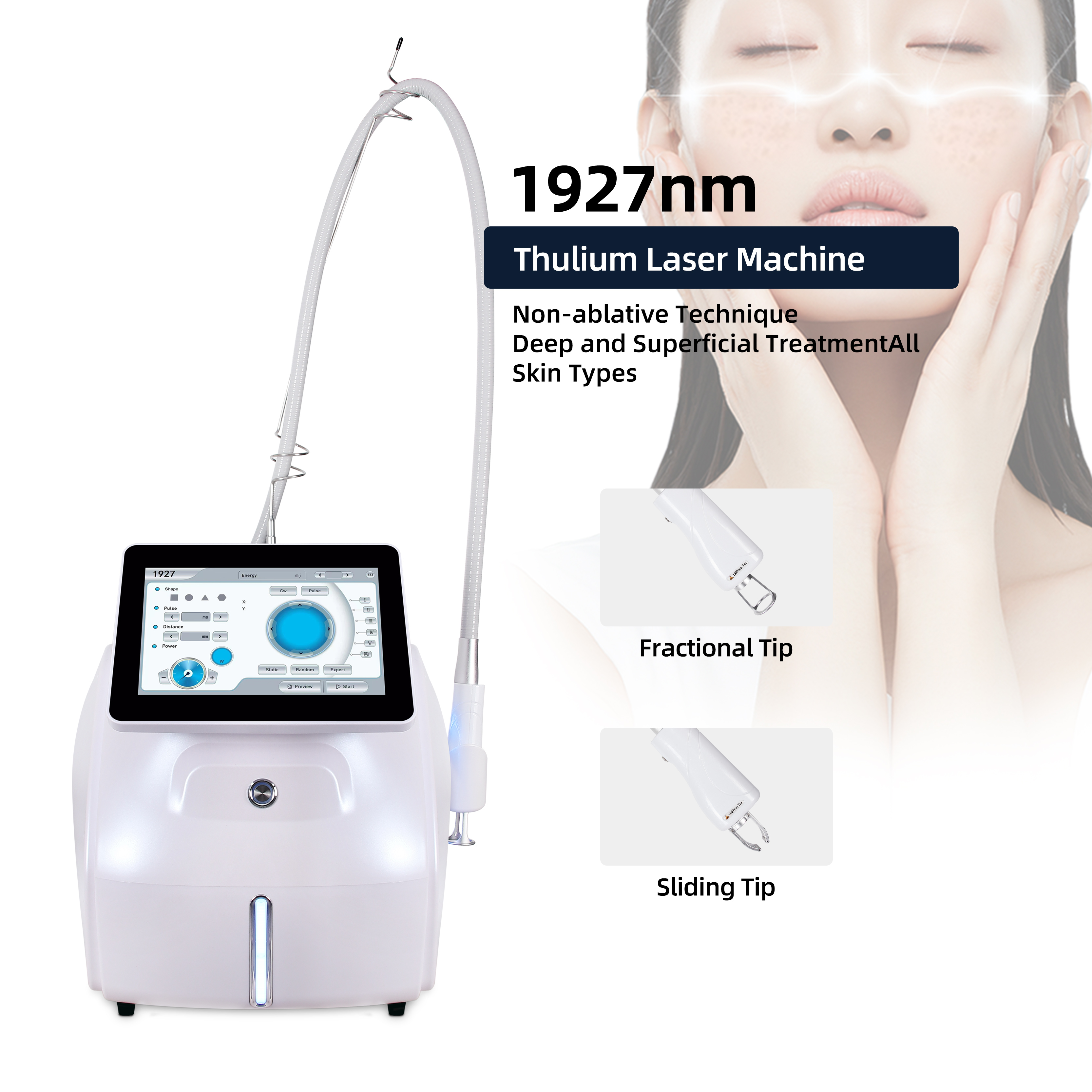 1927nm Thulium Laser Machine Skin Resurfacing Pigmentation Removal Beauty Equipment