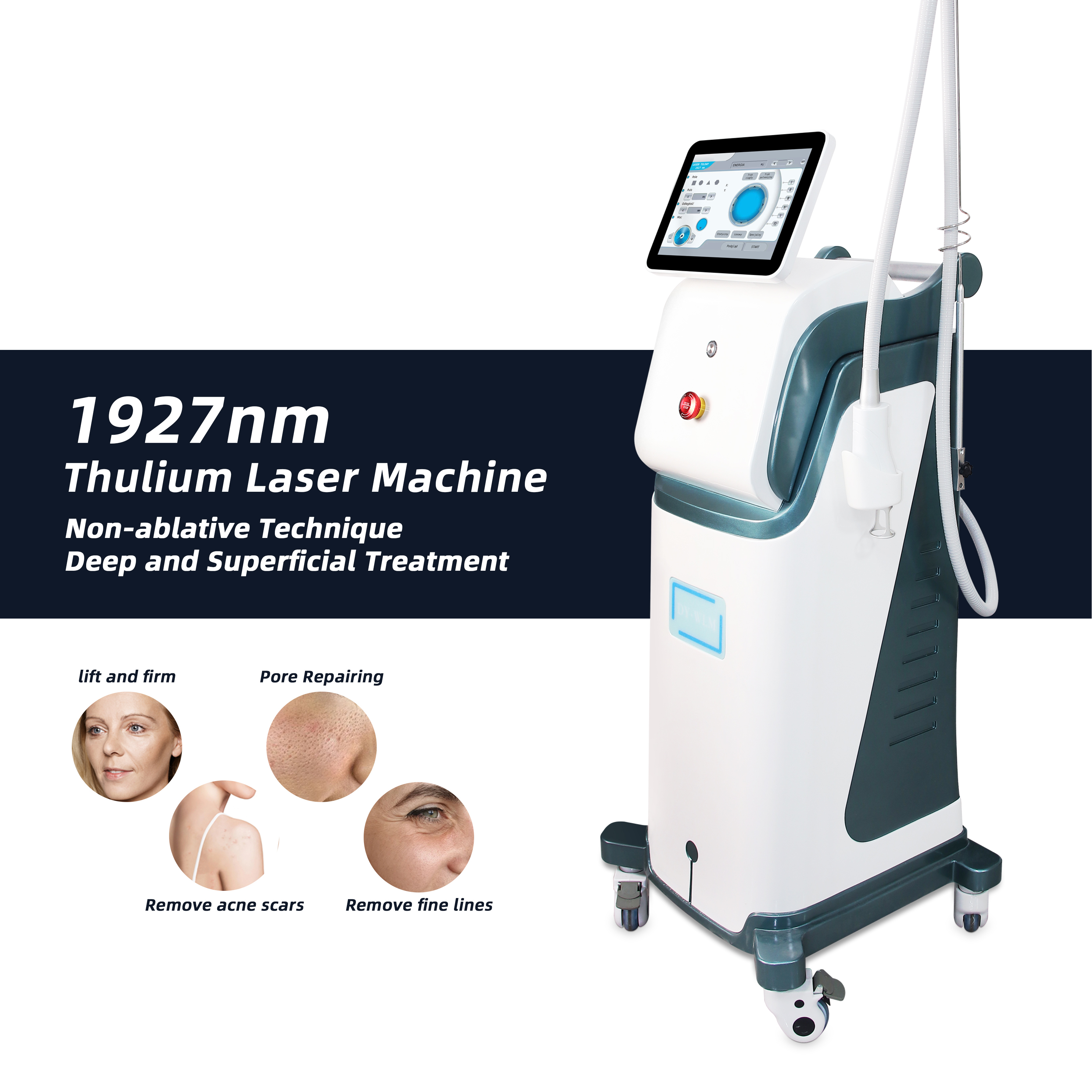 2026 1927nm Thulium Laser Machine Non-Ablative Skin Rejuvenation Fractional Laser Device