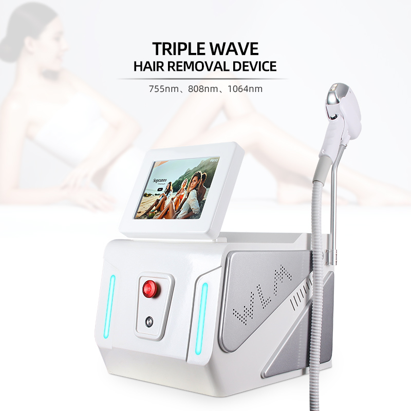 Advanced Triple Wave Diode Laser Hair Removal Machine 755nm 808nm 1064nm Salon Equipment