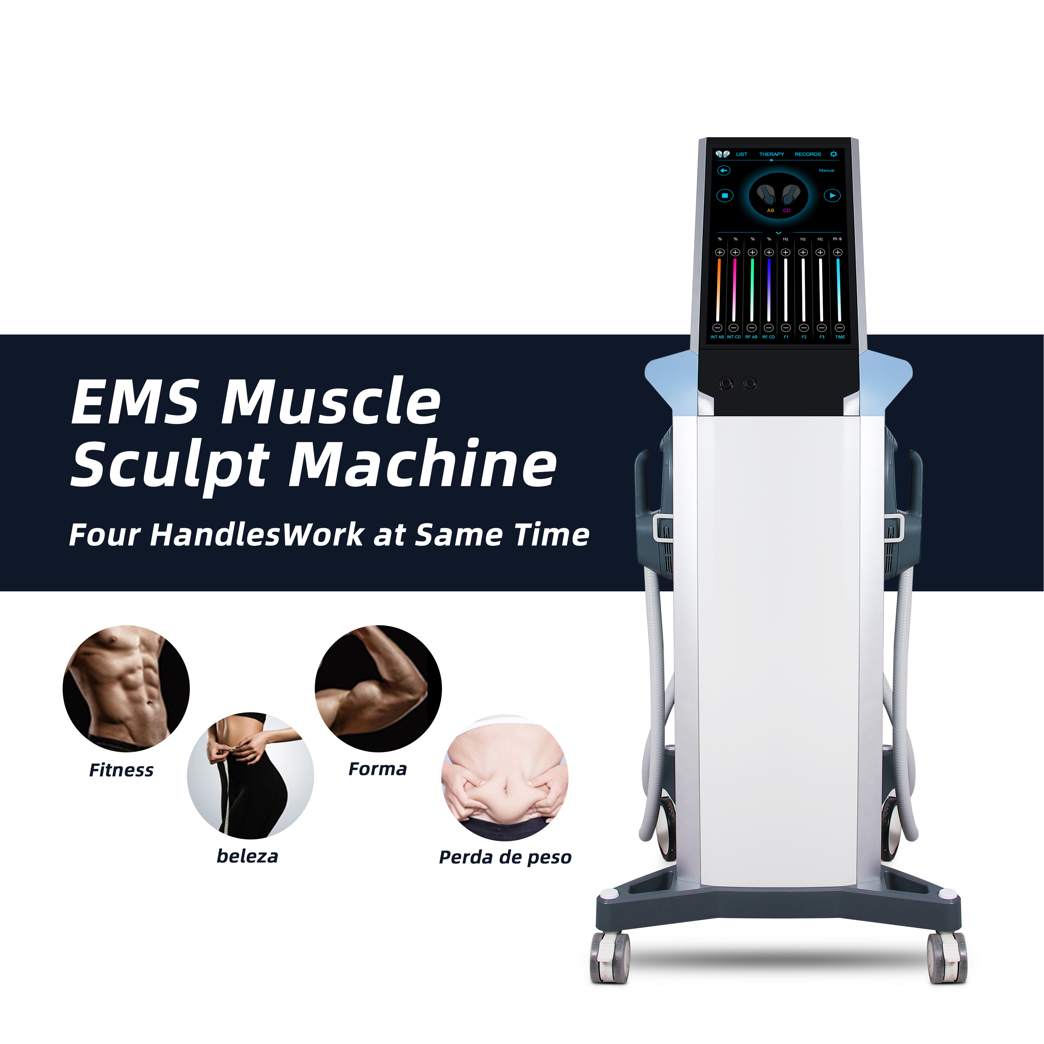 EMS Muscle Sculpting Machine 5 Handles RF Body Contouring Fat Burning Equipment