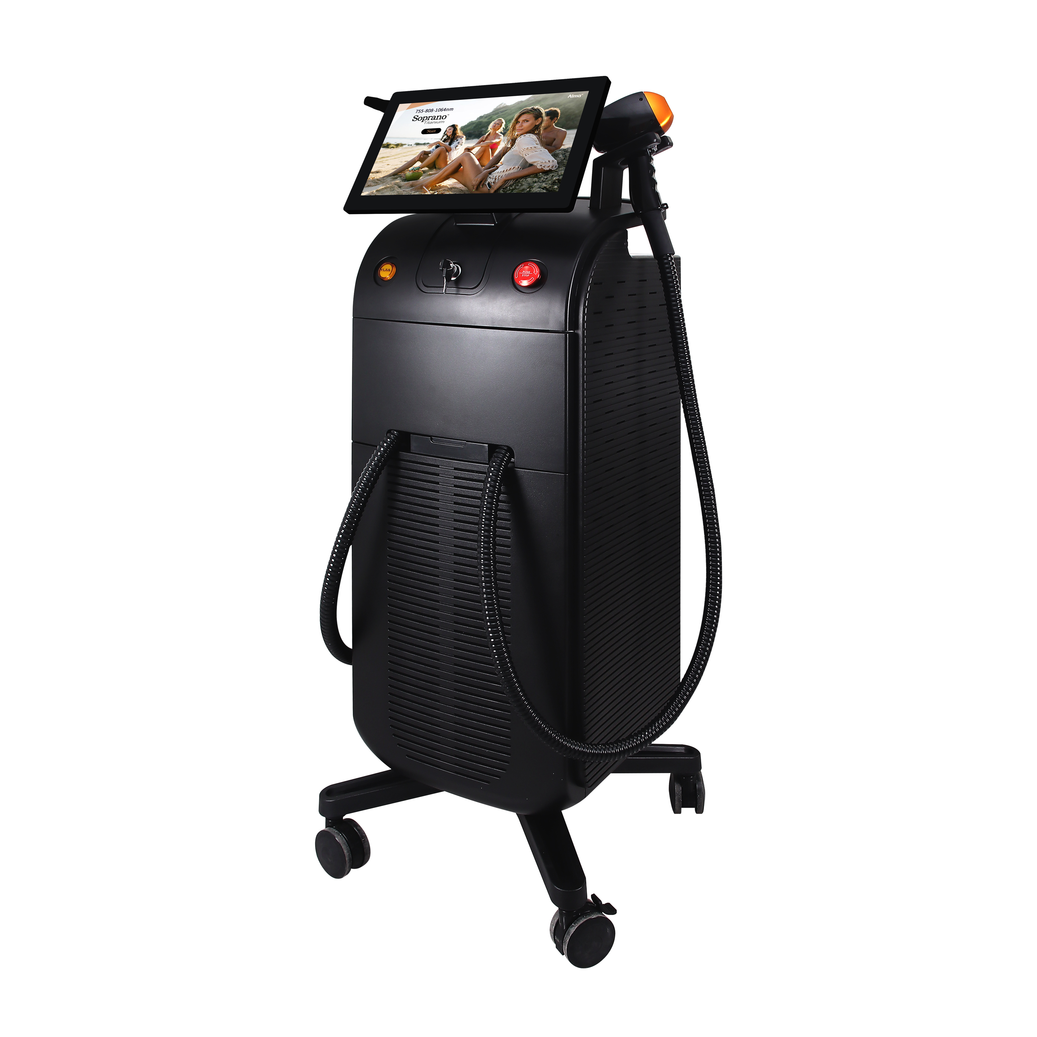 Vertical 2-in-1 Diode Laser Hair Removal and YAG Tattoo Removal Machine