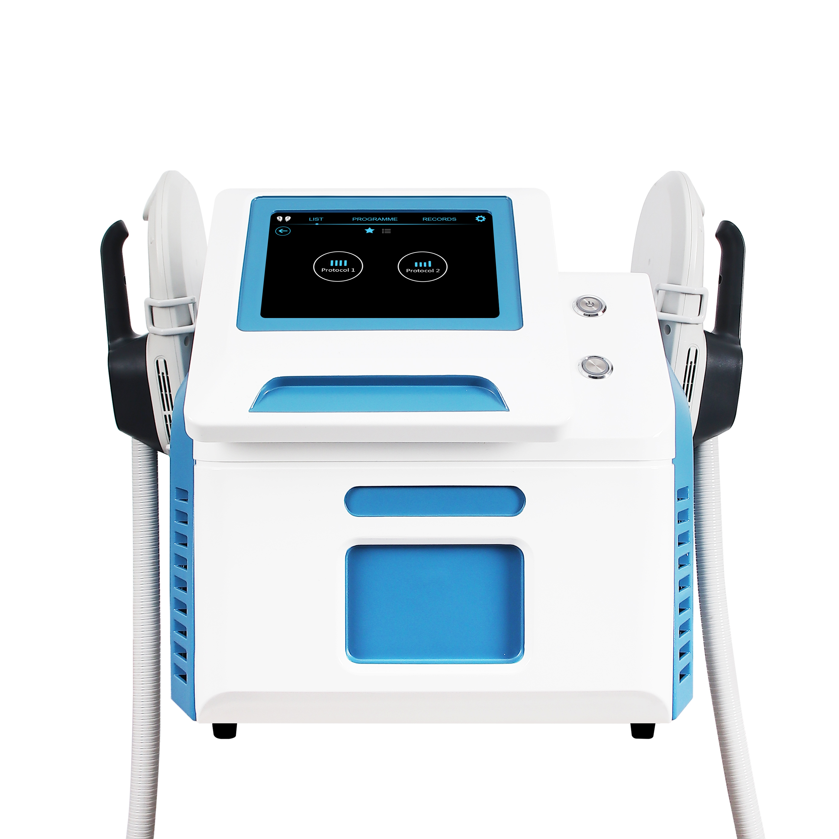 Dual Handle EMS Body Sculpting Machine Muscle Building Fat Burning Slimming Equipment