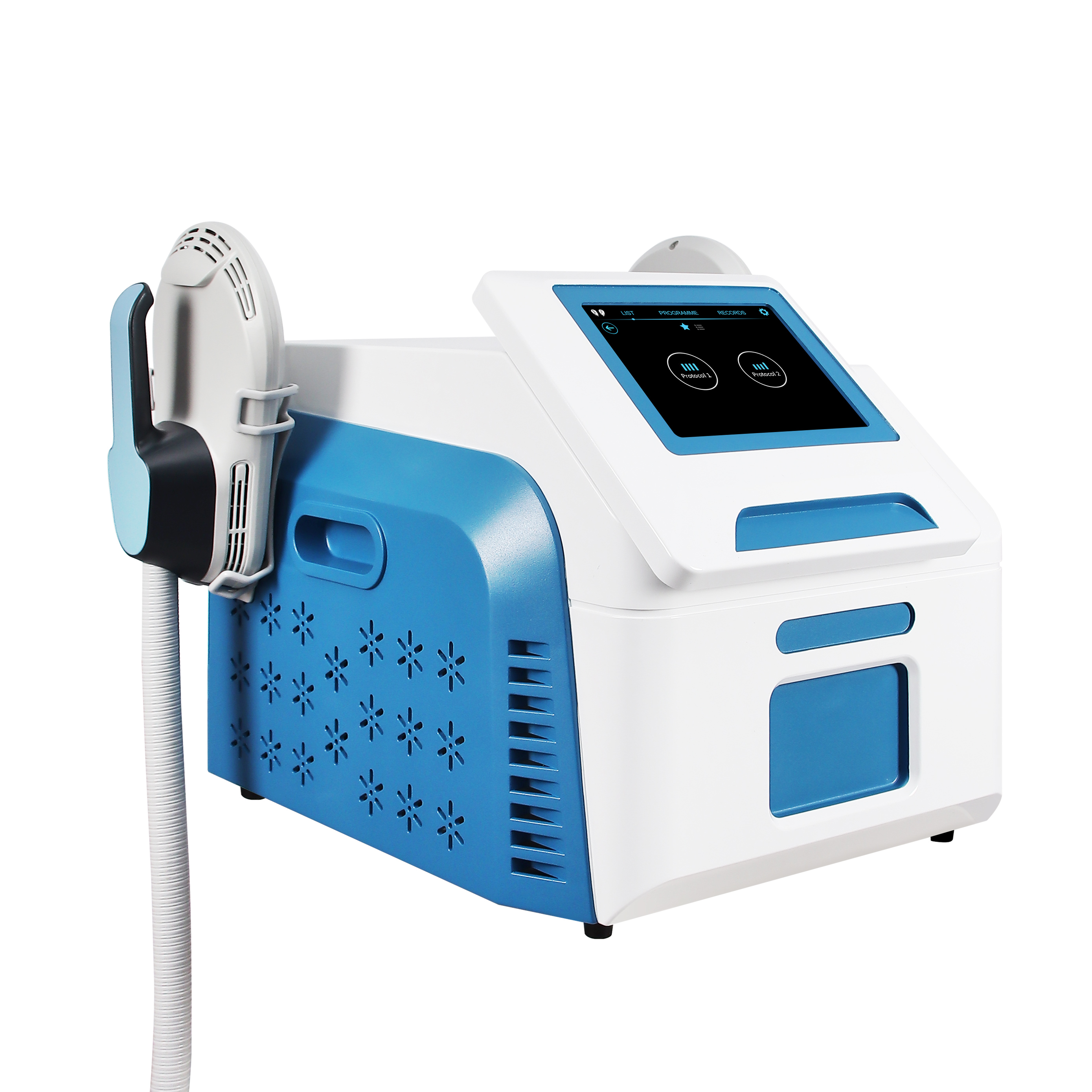 Dual Handle EMS Body Sculpting Machine Muscle Building Fat Burning Slimming Equipment