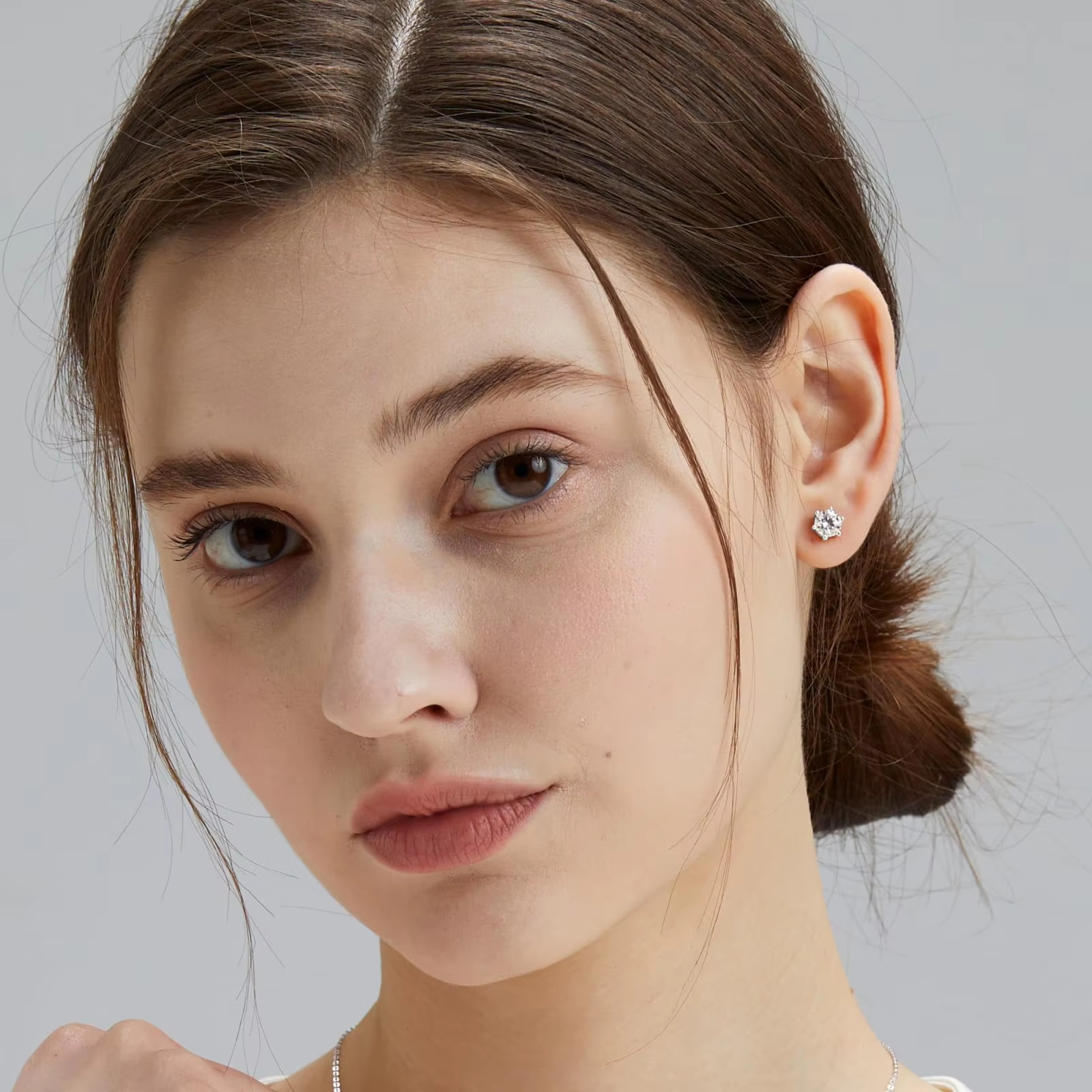 0.5ct 1ct 2ct 3ct Moissanite VVS GRA Certificate 14K White Gold Plated 925 Sterling Silver Men Women Lab Diamond Stud Earring