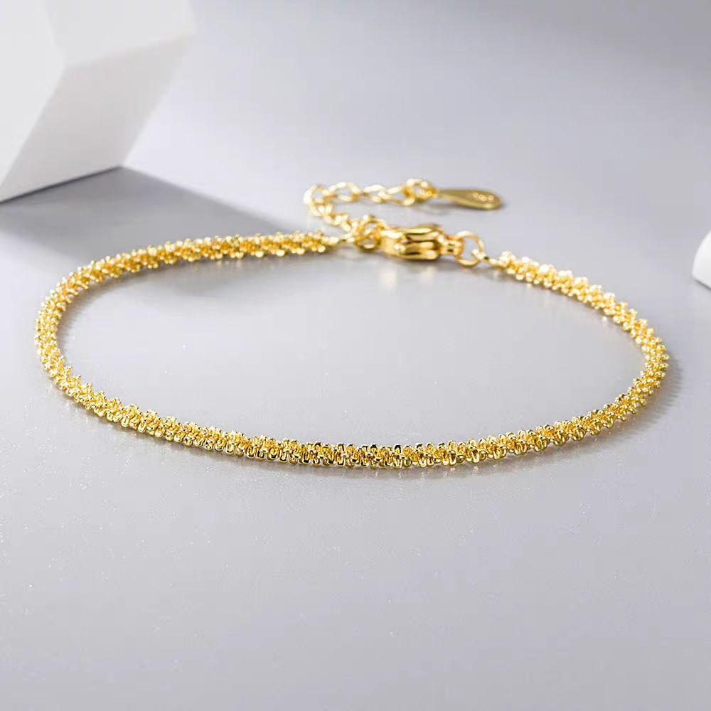 18K Gold Plated Stainless Steel Chain Bracelet for Women – Adjustable Dainty Anklet, Minimalist Jewelry, Wholesale OEM