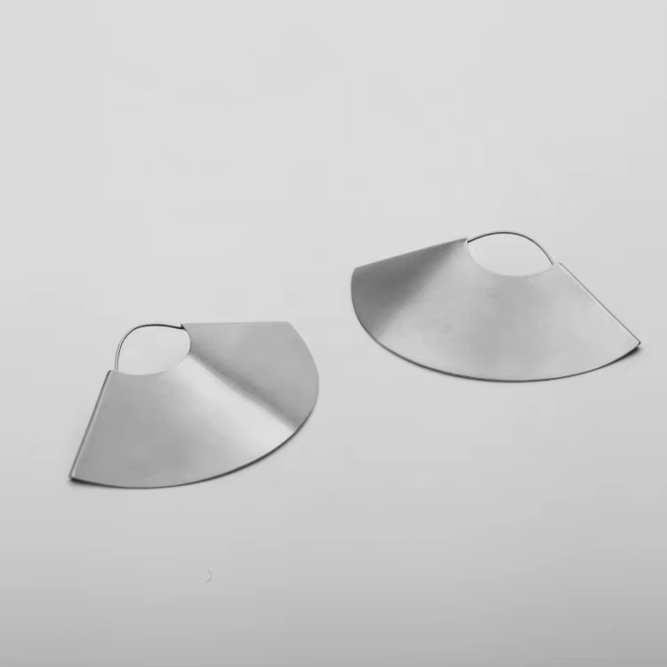 18K Gold Plated Stainless Steel Jewelry Matte Gold Color Fan-Shaped Arc Shaped Matte Gold Color Waterproof Earrings