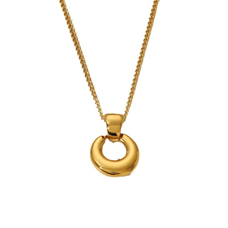 18K Gold Plated Stainless Steel Necklace and Earrings Gift Set Elegant Minimalist Jewelry for Women