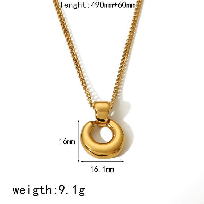 18K Gold Plated Stainless Steel Necklace and Earrings Gift Set Elegant Minimalist Jewelry for Women