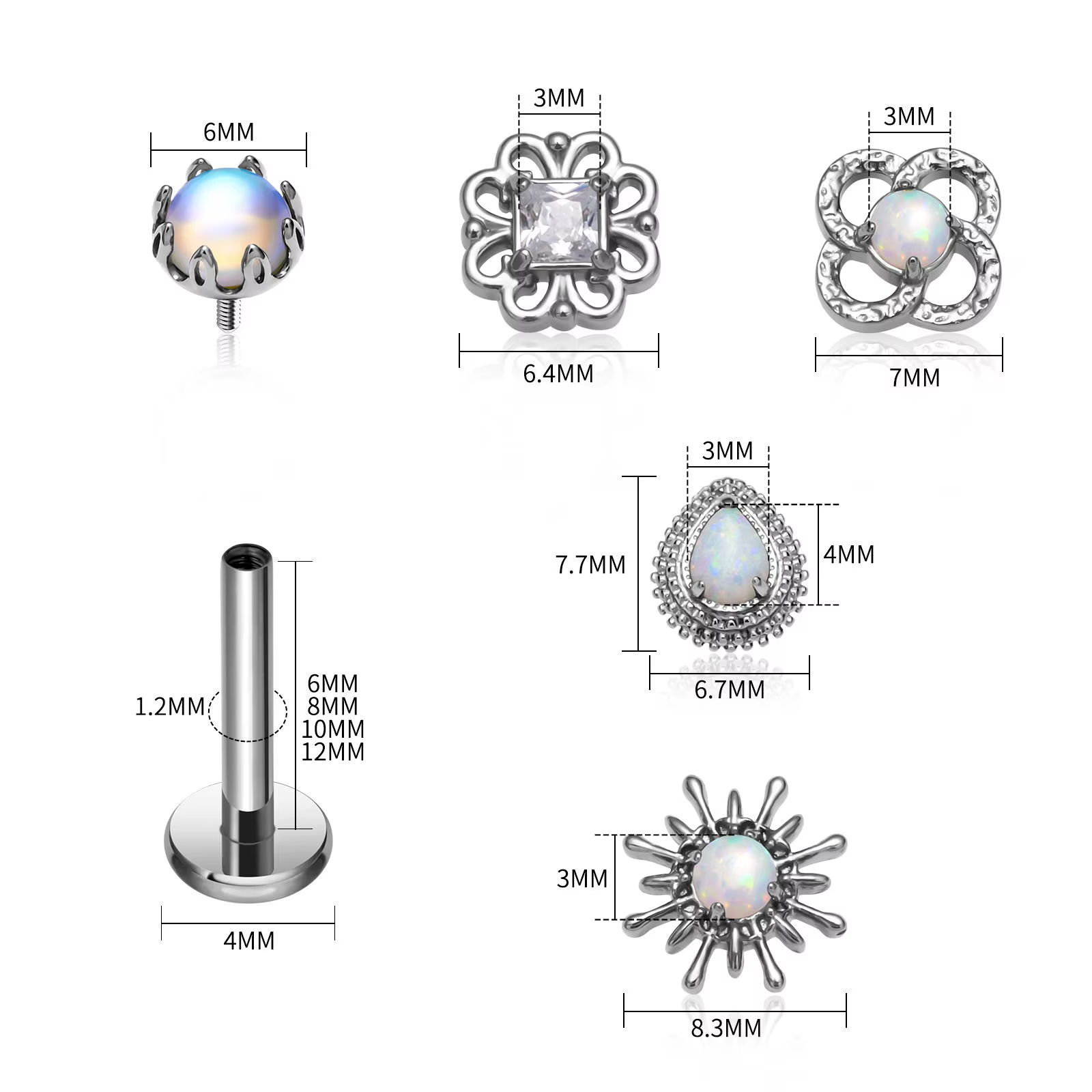 18K Gold Plated Titanium Geometric Heart Punk Style Earrings for Children's & Women Wholesale