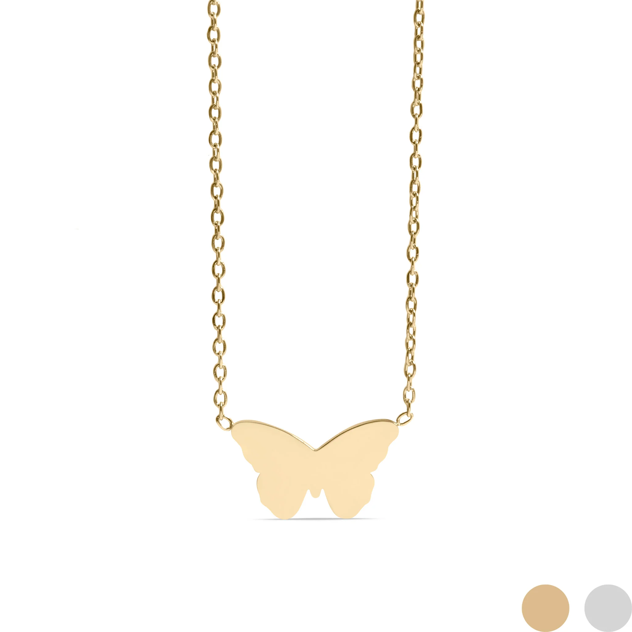 18K Gold Stainless Steel Blank Engravable Butterfly Necklace