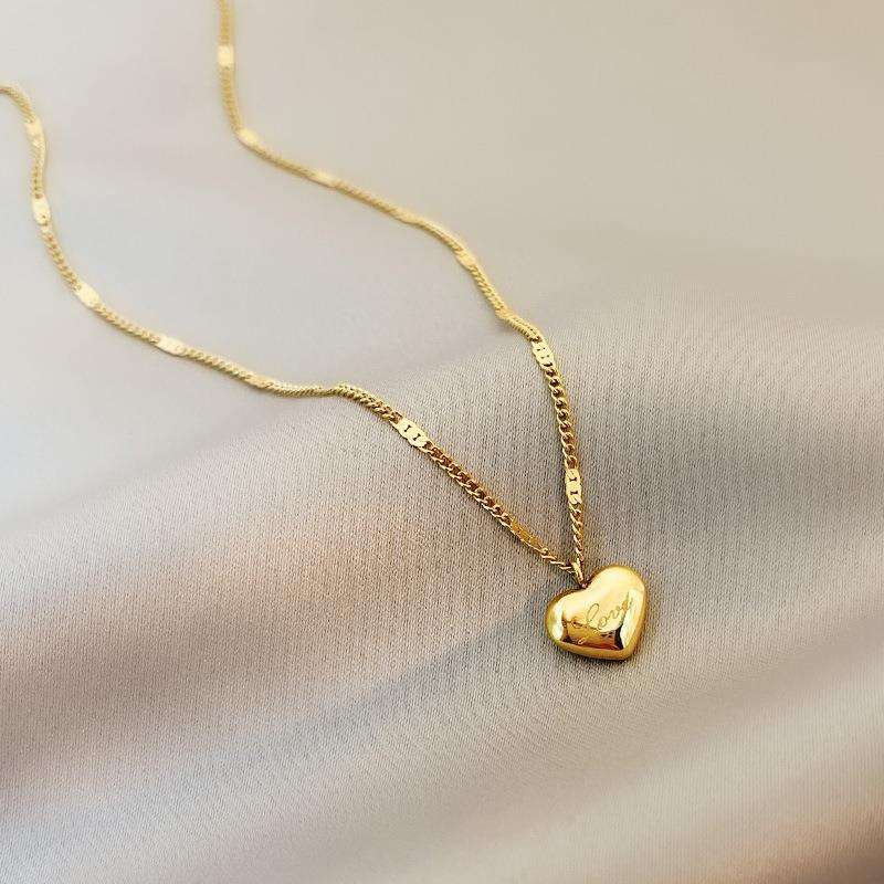 316L Stainless Steel Gold Color Love Heart Necklaces for Women Chokers 2026 Trend Fashion Festival Party Gift Jewelry