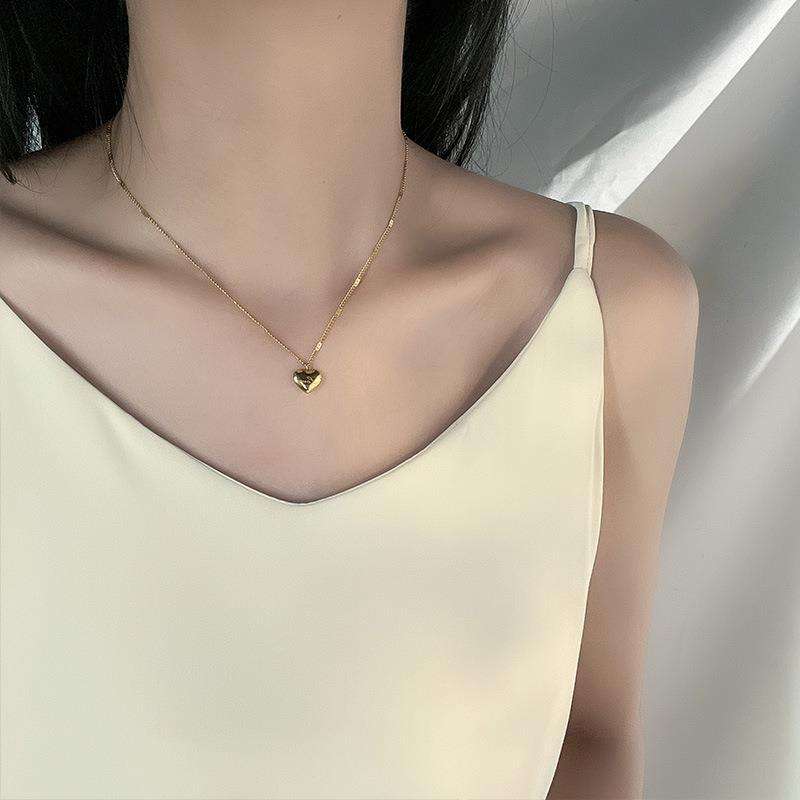 316L Stainless Steel Gold Color Love Heart Necklaces for Women Chokers 2026 Trend Fashion Festival Party Gift Jewelry
