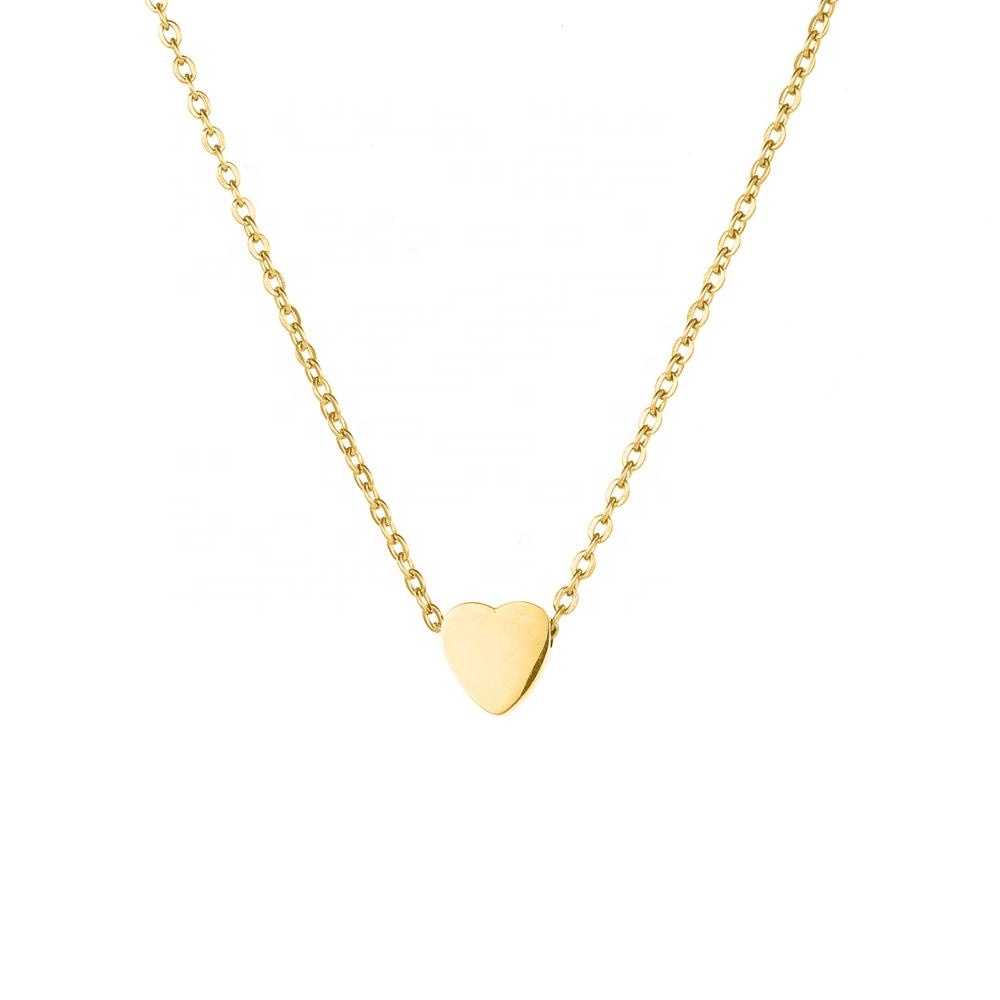 316L Stainless Steel Necklace Girls 14K Gold Heart Charm Choker Necklace for Women Jewelry Dropshipping