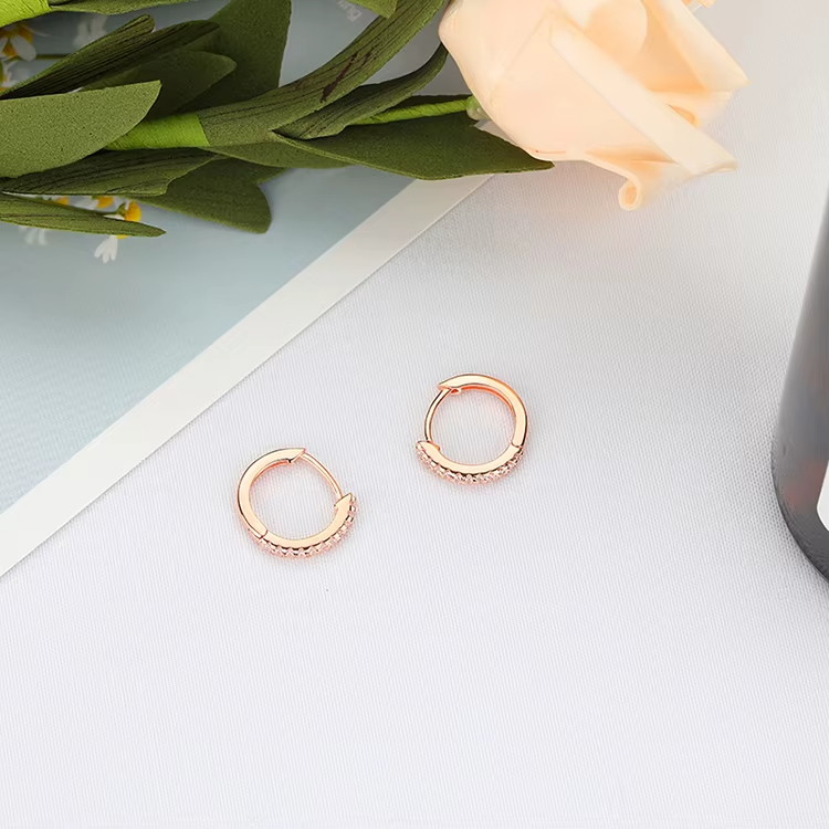 925 Silver Hoop Earrings for Women Gold Plated Jewelry Lightweight Everyday Gift