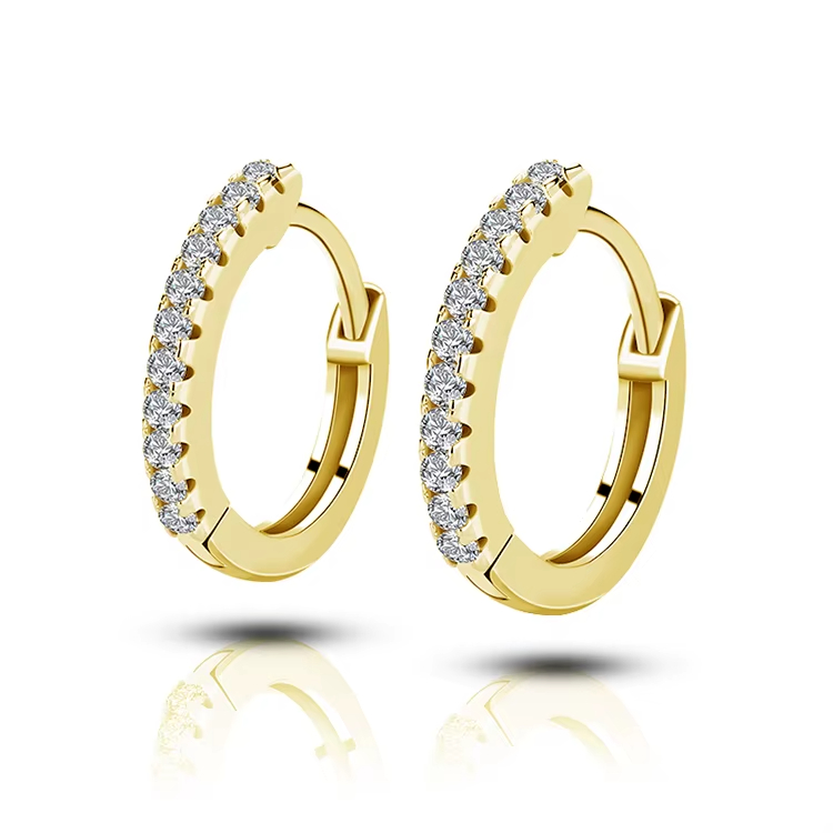 925 Silver Hoop Earrings for Women Gold Plated Jewelry Lightweight Everyday Gift