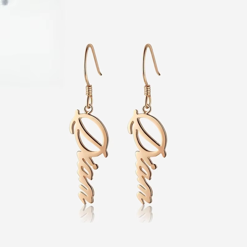 925 Sterling Silver DIY Letter Earrings European and American Style Personalized Customized Earrings Creative Gifts for Women