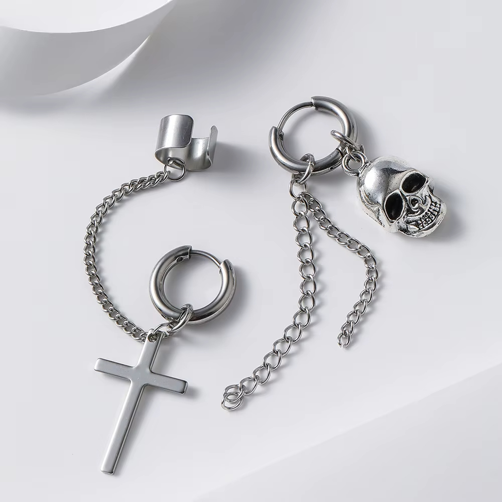 Asymmetrical Halloween Festival Stainless Steel Ear Cuff Fashion Earrings for Women Halloween Earring