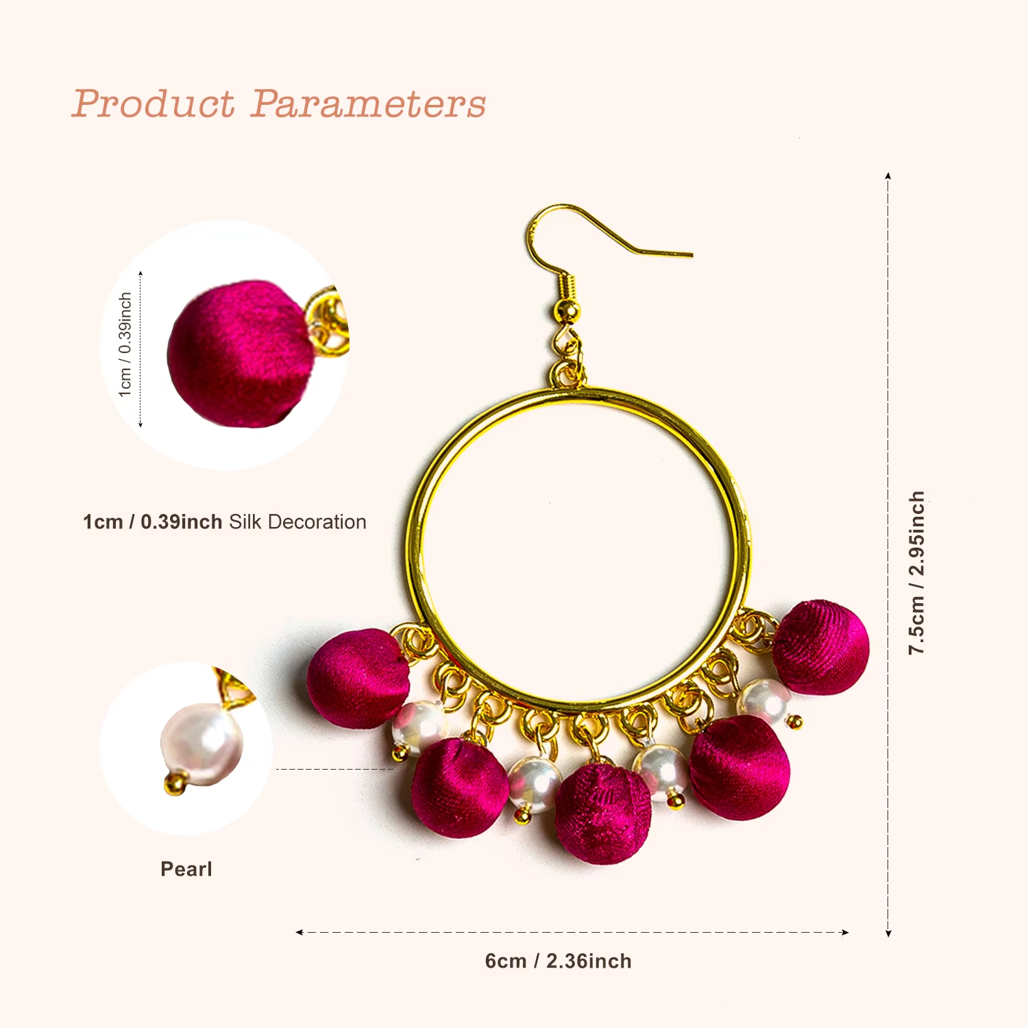Best Selling Delicate Silk Multicolored Earrings Luxurious Style Silk Pearl Earrings For Party Collocation