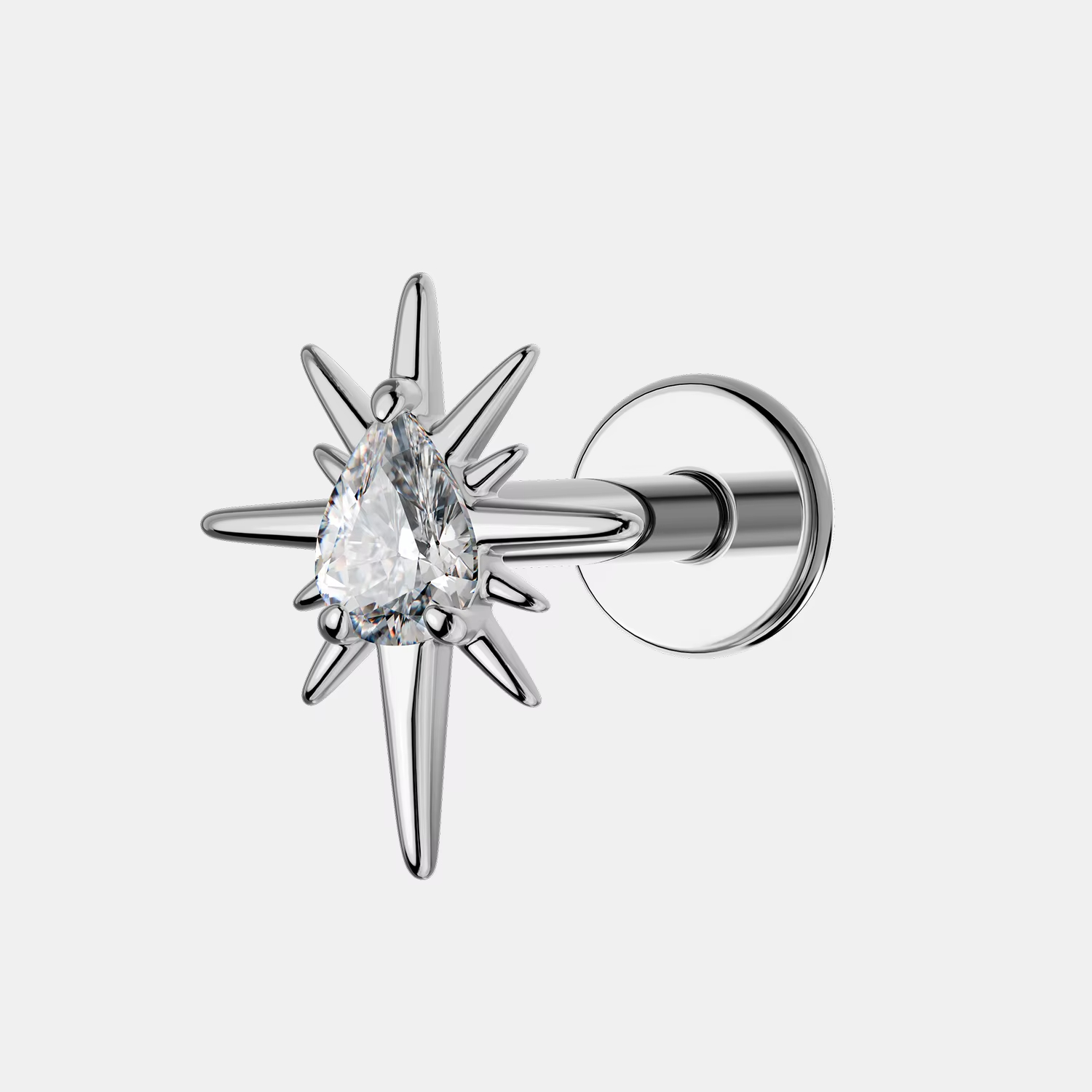 Botanical Cluster Earrings Three Stone Marquise Cut Labret with Internal Thread Body Jewelry for Cartilage Helix Use