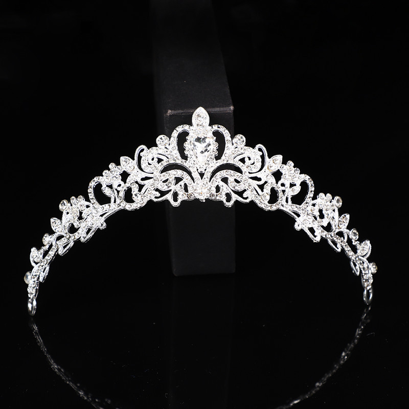 Bridal Jewelry Sets Tiara Necklace Earrings Three-Piece Set for New Brides, Crystal Wedding Headpiece Set