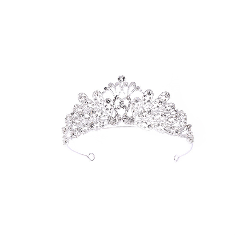 Bridal Jewelry Sets Tiara Necklace Earrings Three-Piece Set for New Brides, Crystal Wedding Headpiece Set