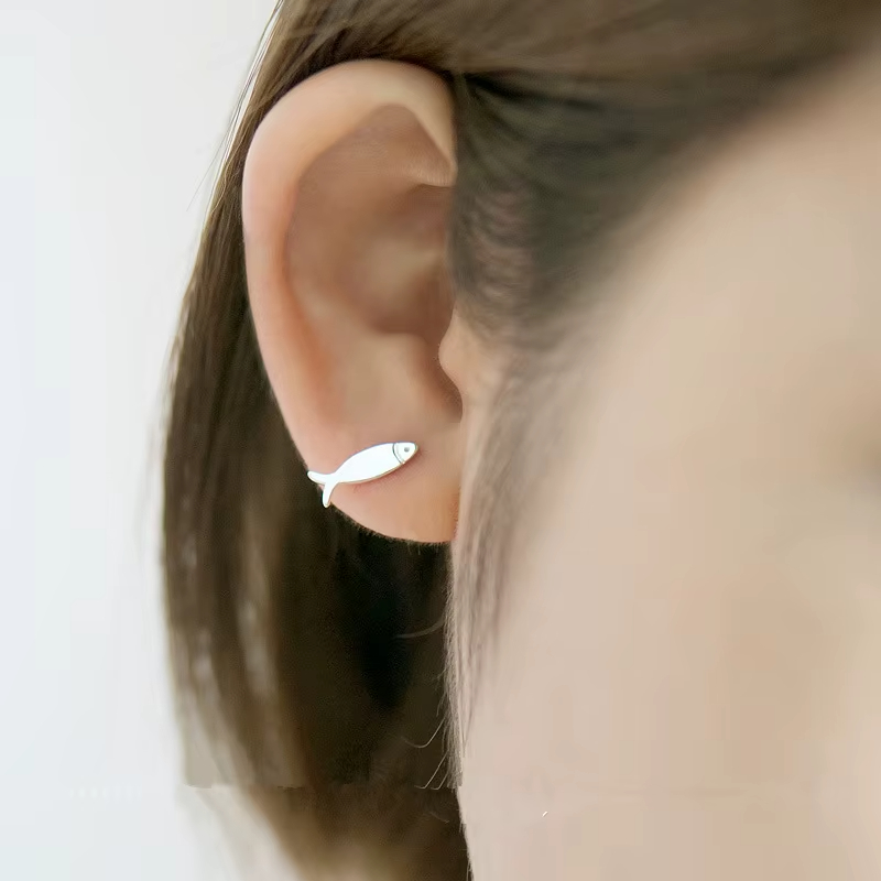 Cat and Fish Earring 925 Sterling Silver Earrings With High Quality Trendy Jewelry