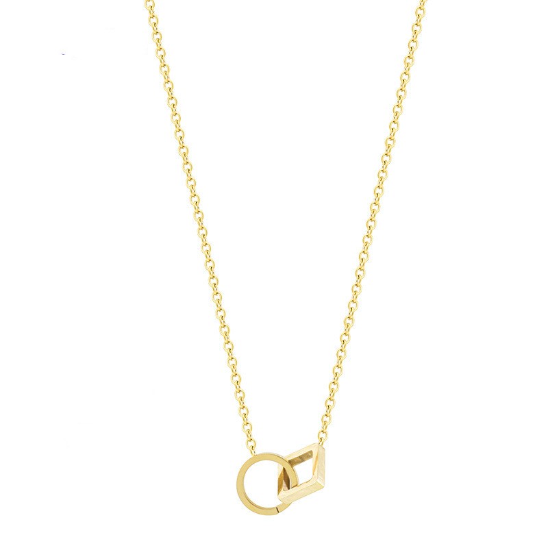 Elegant Titanium Steel Floral Shell Pendant Necklace – Minimalist Gold Chain