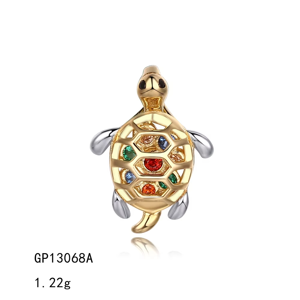 Colorful Gemstone Earrings Pendant Sea Turtle Jewelry Sets for Women