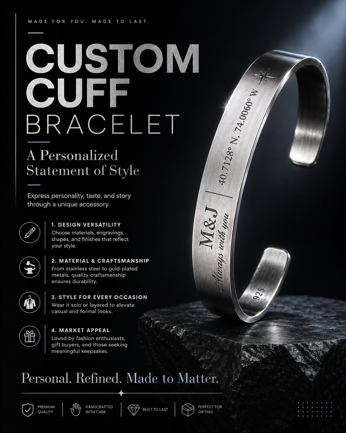 Custom Cuff Bracelet Guide: Personalized Jewelry Trends and Styling Tips