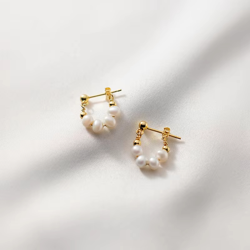 Custom Simple European Party Jewelry Punk Bohemian Natural Baroque Pearl Earrings for 925 Sterling Silver Women's Jewelry