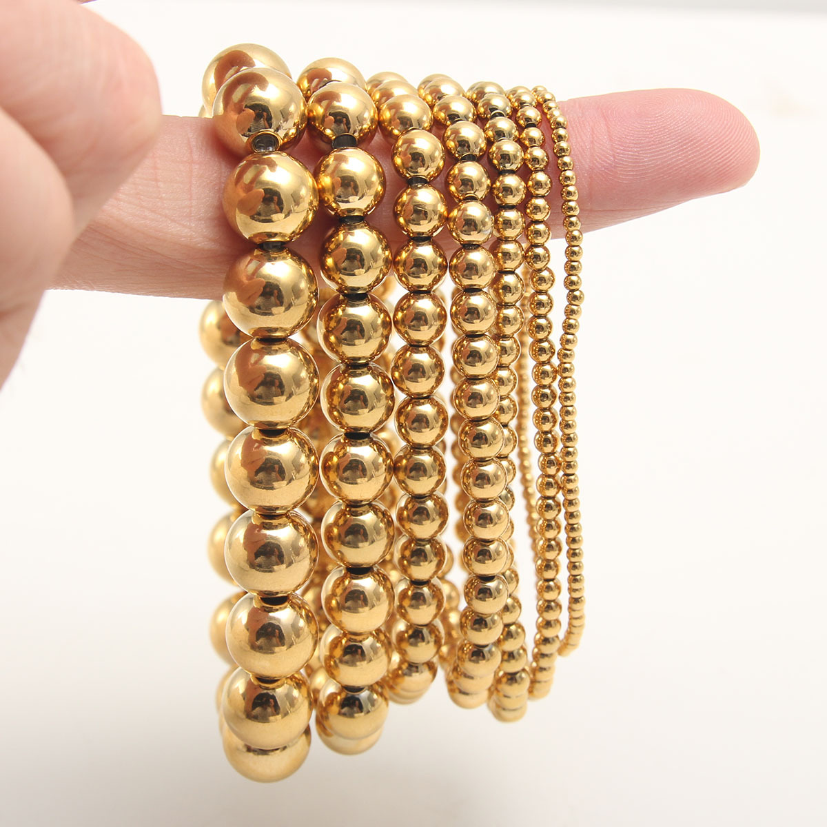 Custom Wholesale Vintage Bracelet 18K Gold Plated Stainless Steel Jewelry Beads Bracelet Women Gift Jewelry
