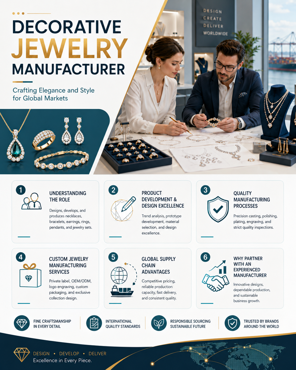 Decorative Jewelry Manufacturer: Custom Fashion Jewelry Production for Global Brands
