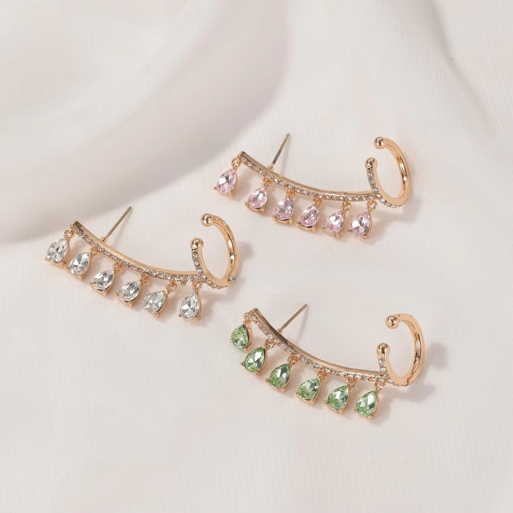 Ear Cuffs Gold Plated Cz Teardrop Earrings for Women 2026