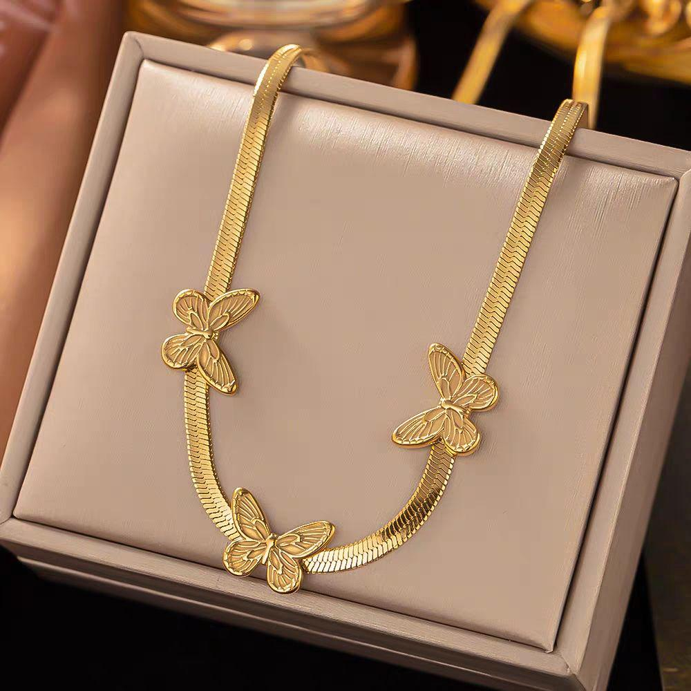 Elegant Butterfly Gold Necklace - Women's Luxury Jewelry